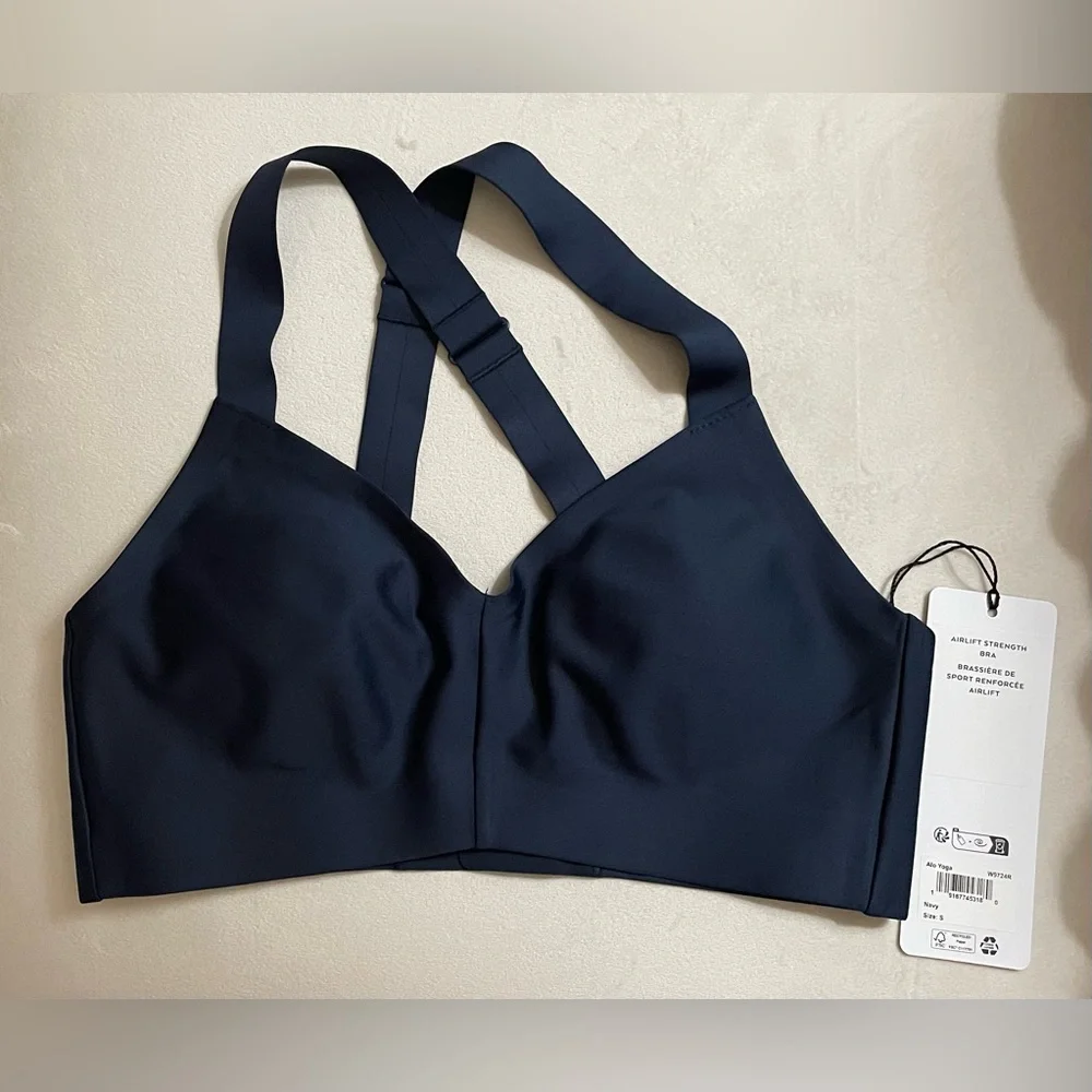 Alo Yoga NWT Airlift Strength Sports Bra Navy Blue Size S